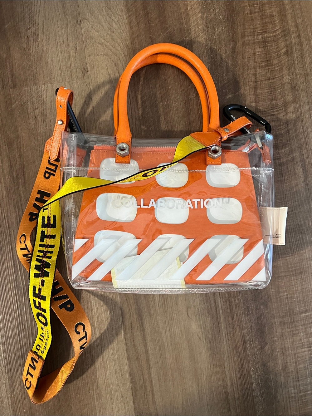 Heron Preston x Off White "Collaboration" PVC Handle Bag Rare Find